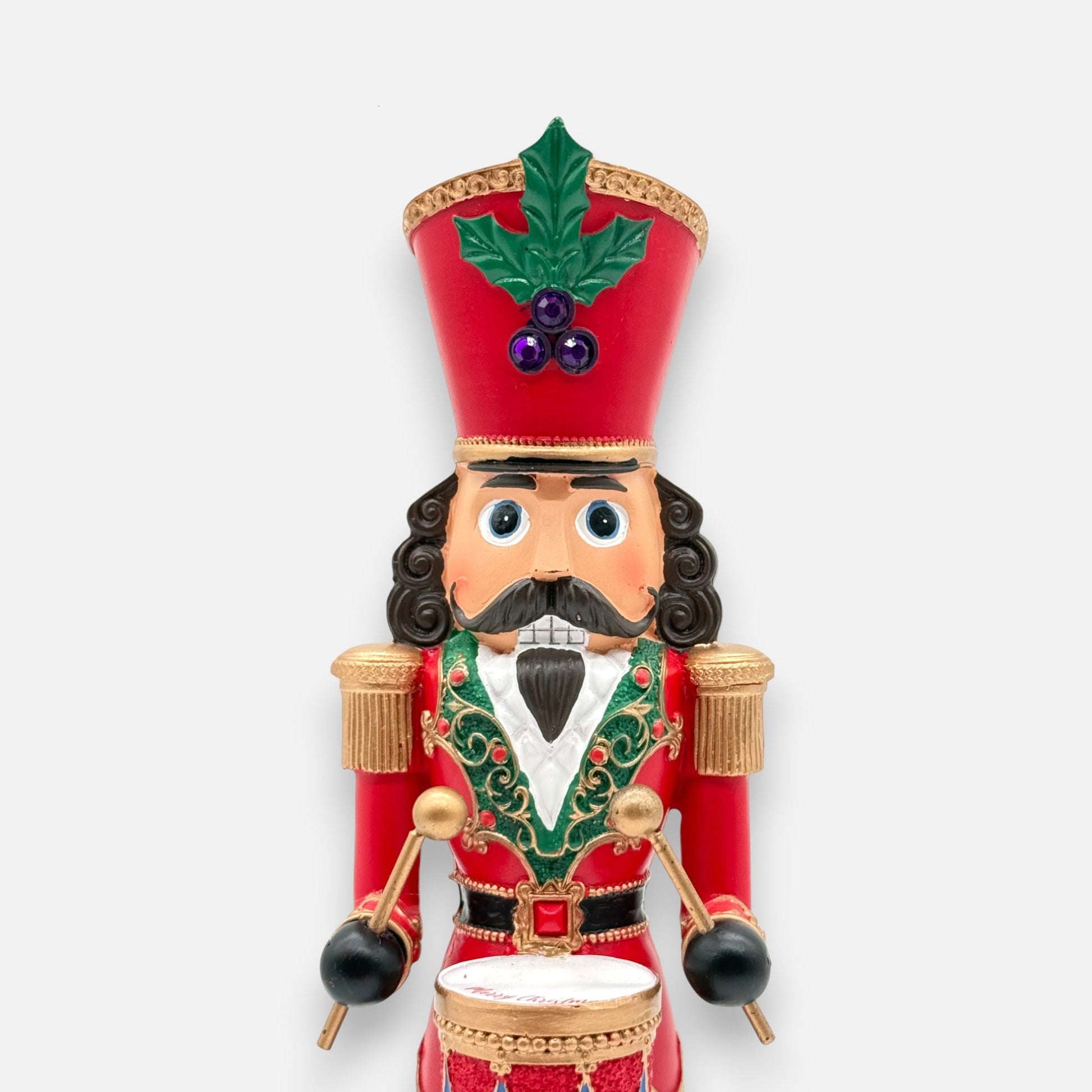 Nussknacker Figur in Rot Grün Gold, H 35cm, Weihnachtsdeko klassisch Dekoration von EDG