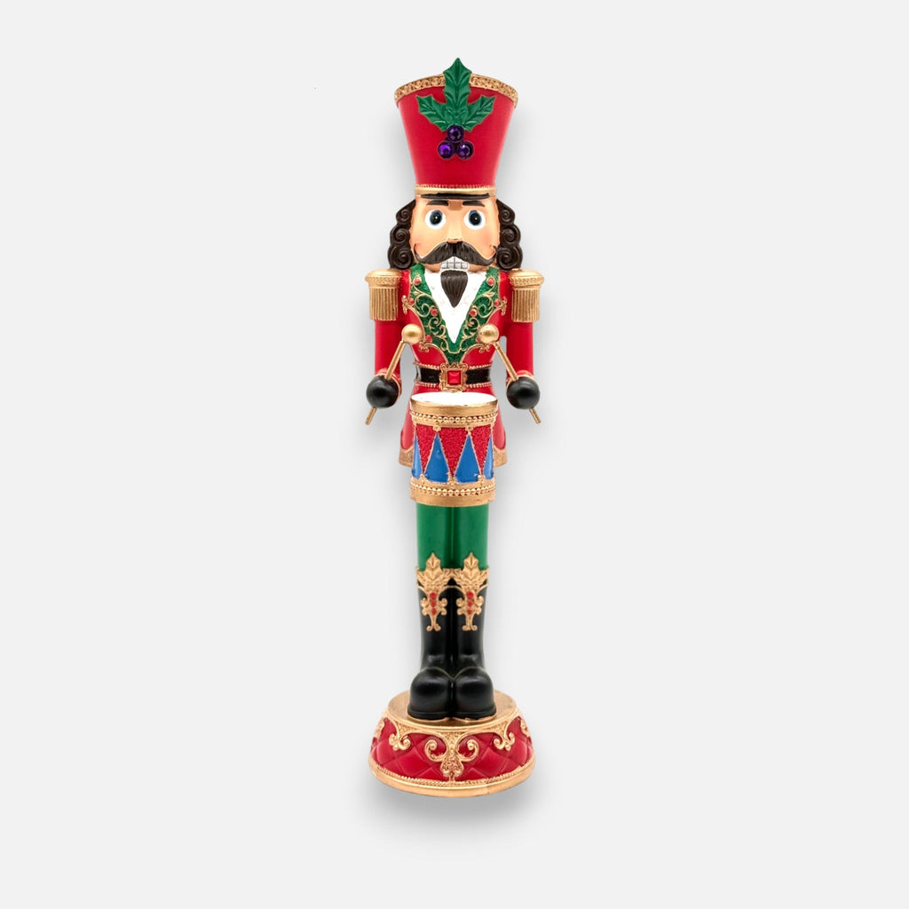 Nussknacker Figur in Rot Grün Gold, H 35cm, Weihnachtsdeko klassisch Dekoration von EDG
