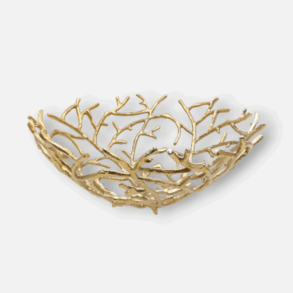 Obstschale gold Zweigmuster B 45cm H 18.5cm