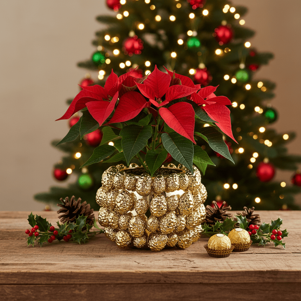 Pflanzentopf aus Keramik in Gold mit Zapfenstruktur, Ø 25cm H 17cm, Weihnachten | Pomme de pin Vasen von EDG
