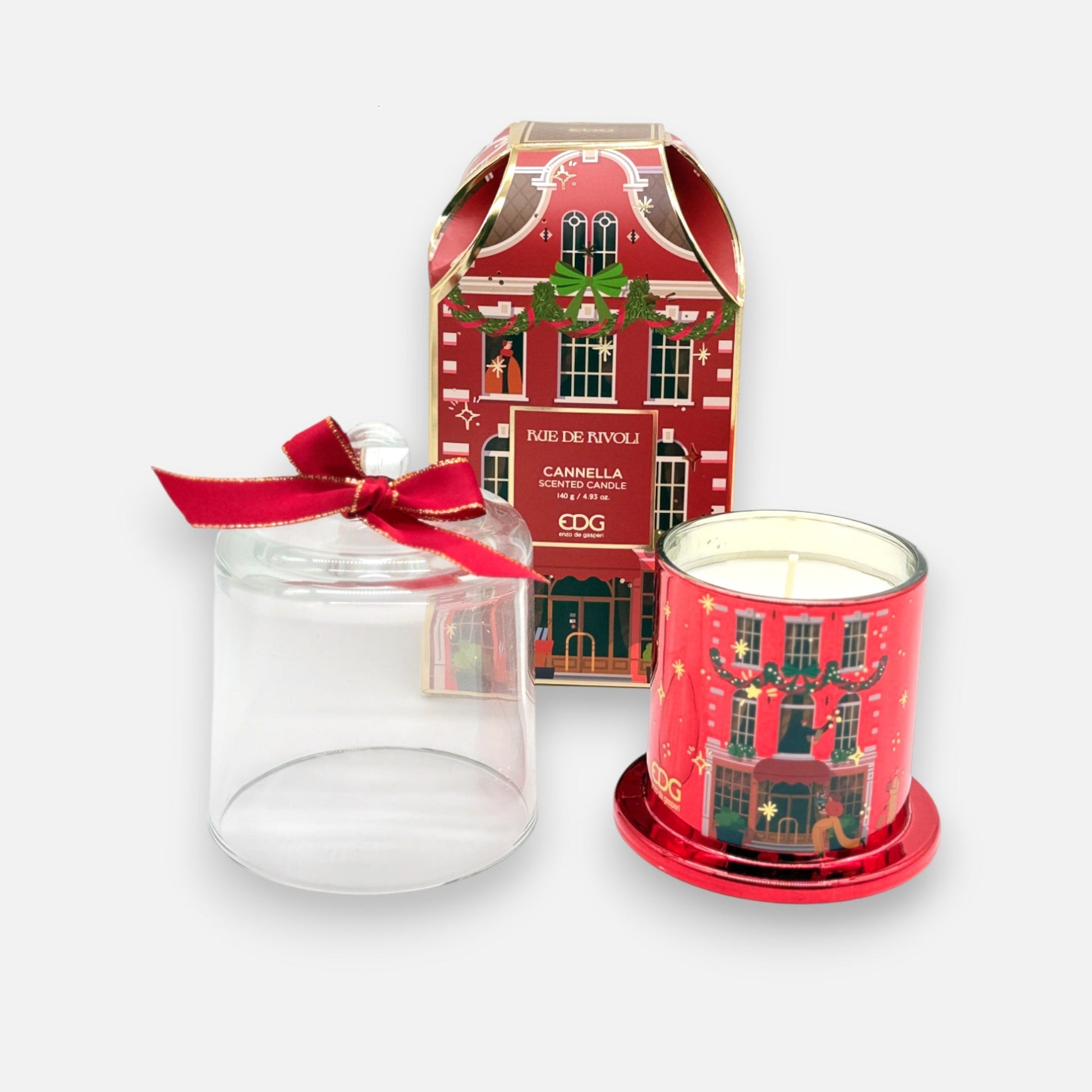 Rue de Rivoli Duftkerze im Glas mit Zimtduft und Geschenkbox, Ø 9cm H 12cm, Weihnachten Kerzenlicht von EDG