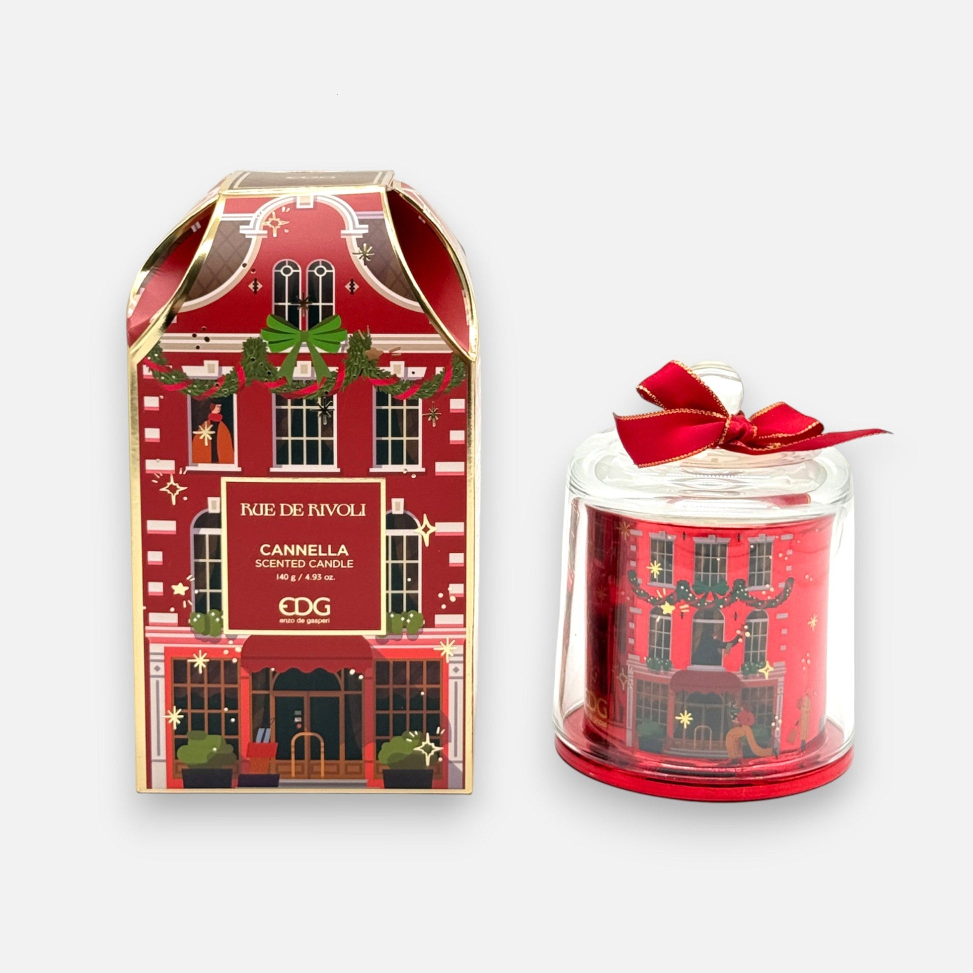 Rue de Rivoli Duftkerze im Glas mit Zimtduft und Geschenkbox, Ø 9cm H 12cm, Weihnachten Kerzenlicht von EDG