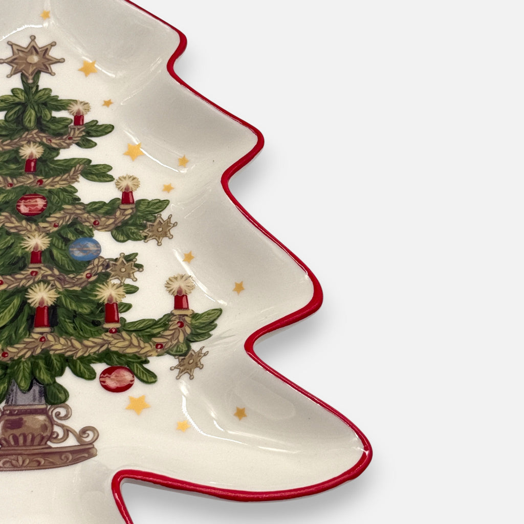 Servierplatte aus Keramik Weihnachtsbaum - Form mit Weihnachtsbaum - Motiv, Weihnachten Geschirr von EDG