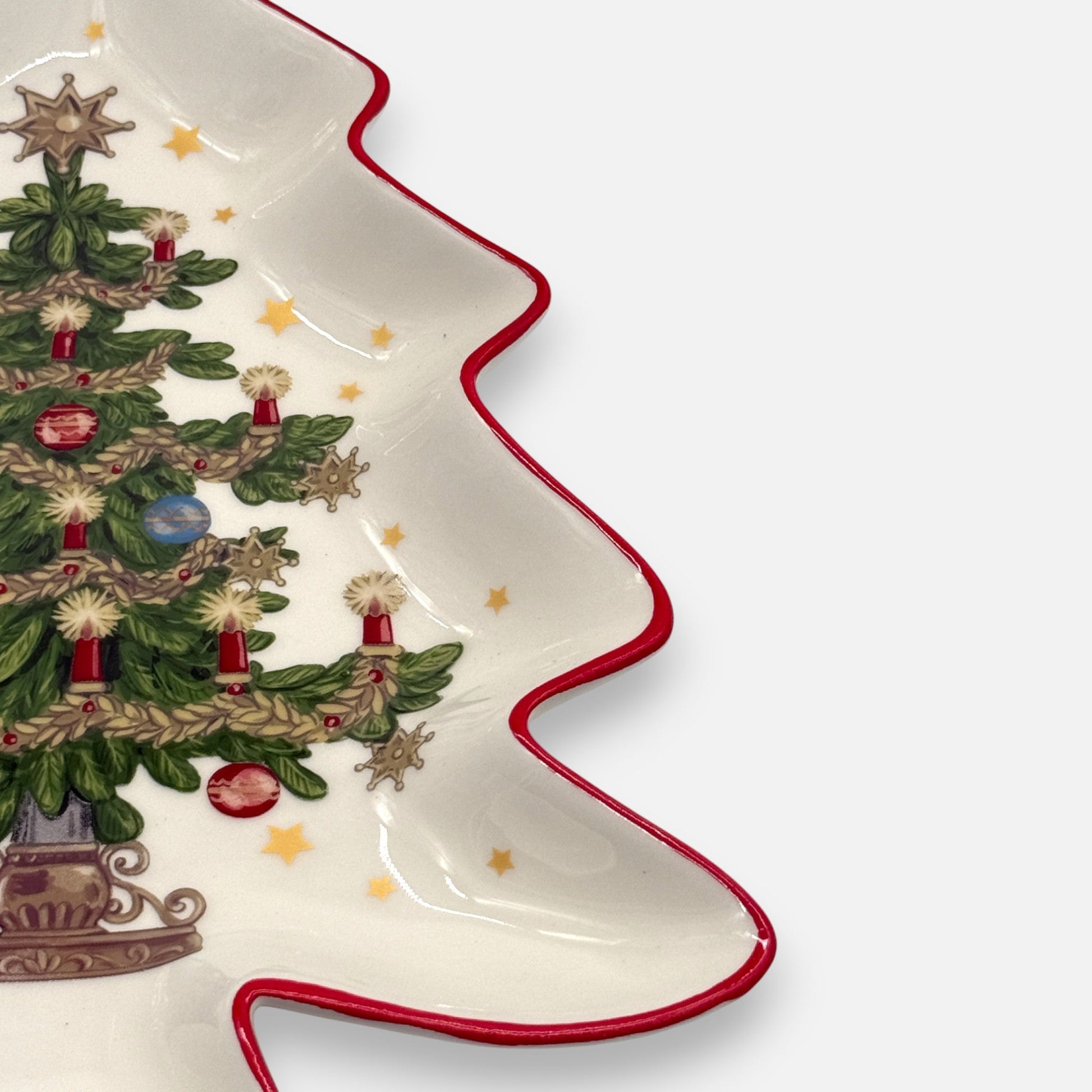 Servierplatte aus Keramik Weihnachtsbaum - Form mit Weihnachtsbaum - Motiv, Weihnachten Geschirr von EDG