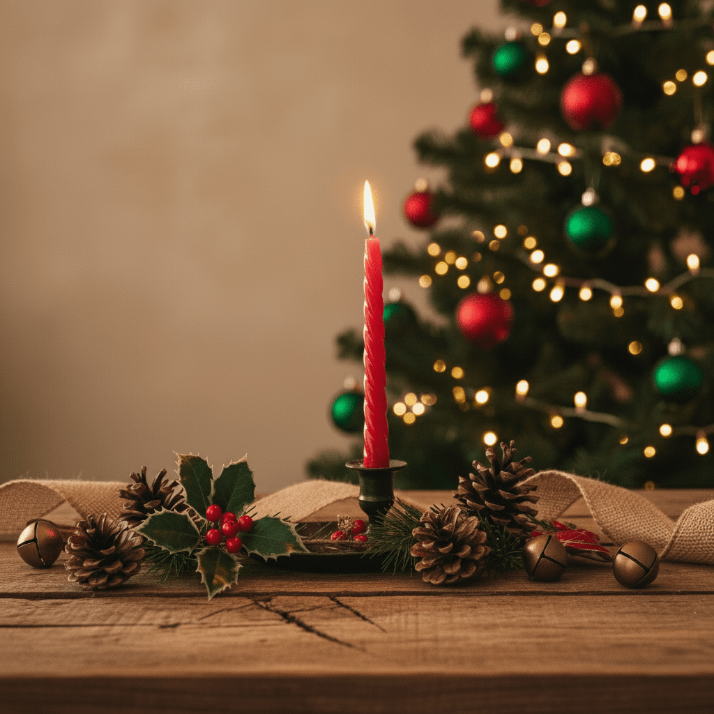 Spiral - Stabkerze in Rot glänzend, H 23cm, elegante Twist Kerze Weihnachten Kerzenlicht von EDG