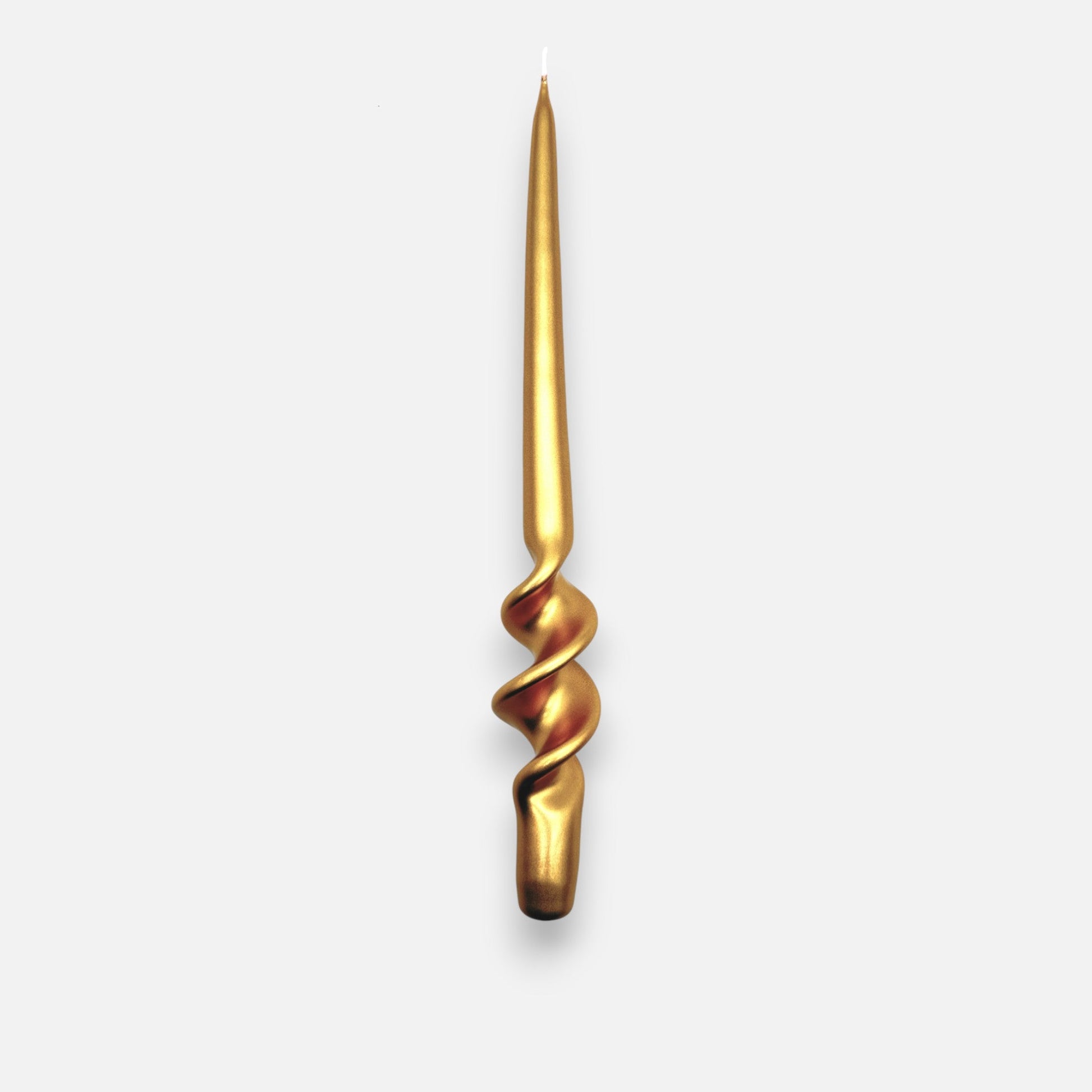 Stabkerze mit Spiralform in Mattgold, H 29cm, edle Twist Kerze Weihnachten Kerzenlicht von EDG
