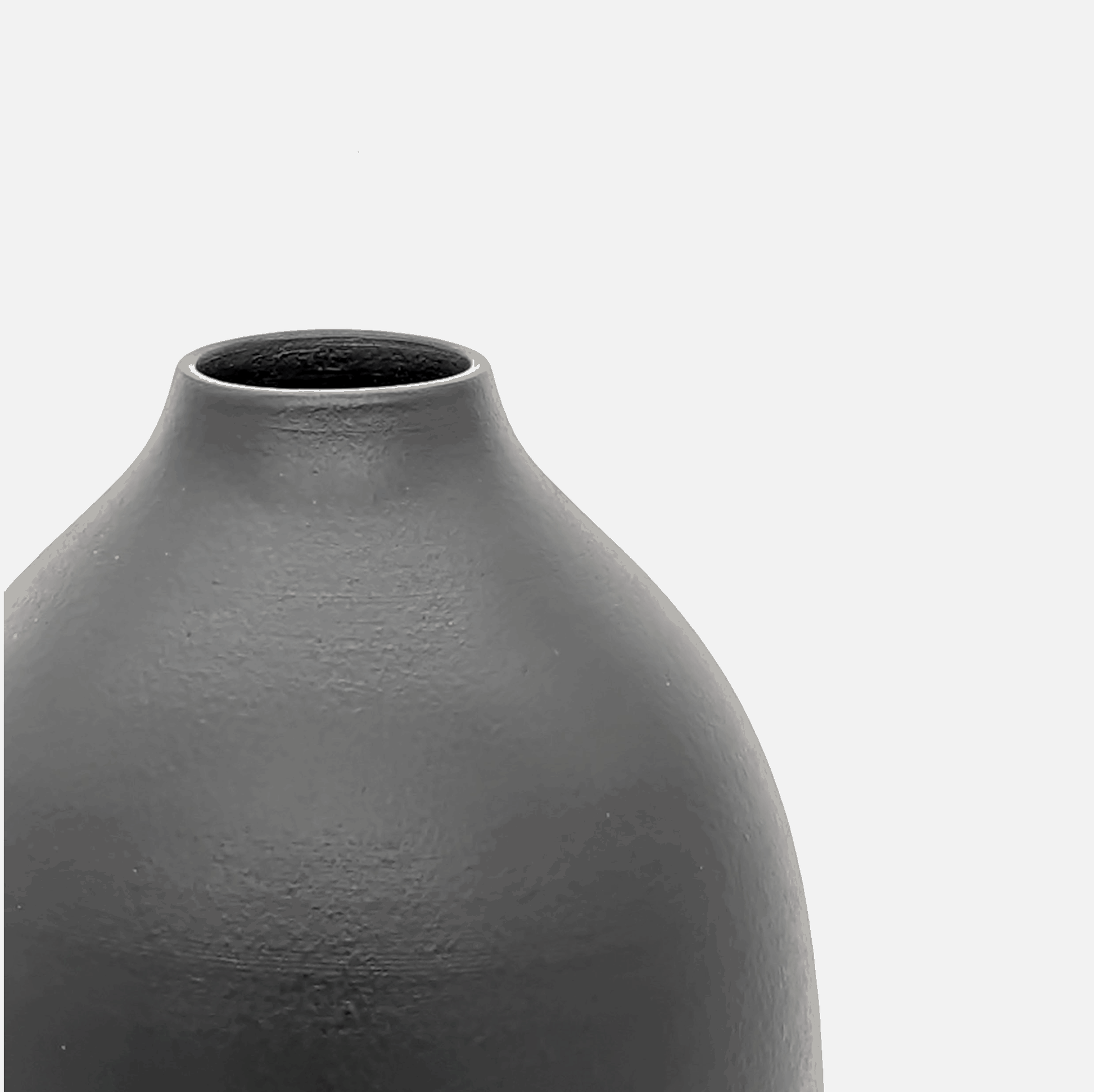 Steingutvase, Dekovase, Tonvase aus Steingut handgefertigt Portugal schwarz matt schlicht Ø 3 cm × H 28 cm von O Cactuu