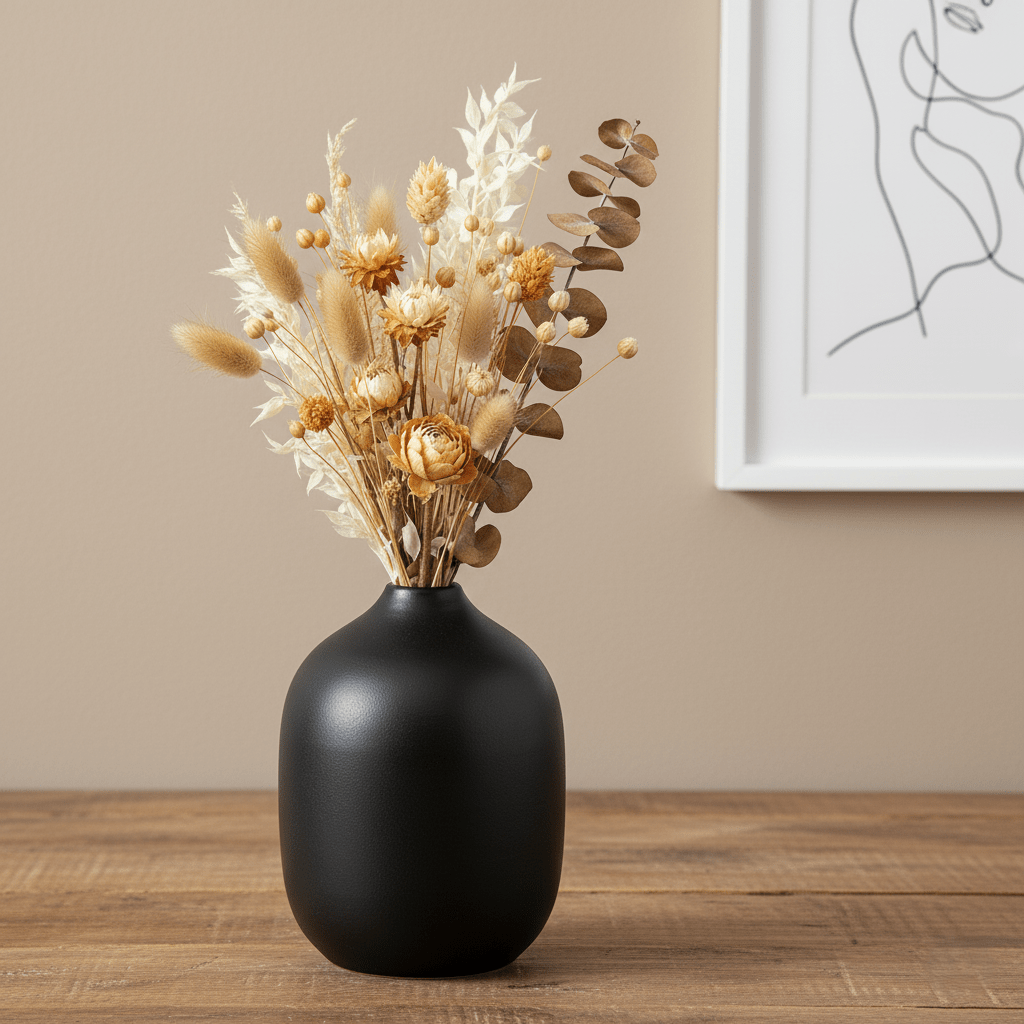 Steingutvase, Dekovase, Tonvase aus Steingut handgefertigt Portugal weiss matt schlicht Ø 7 cm × H 15 cm von O Cactuu