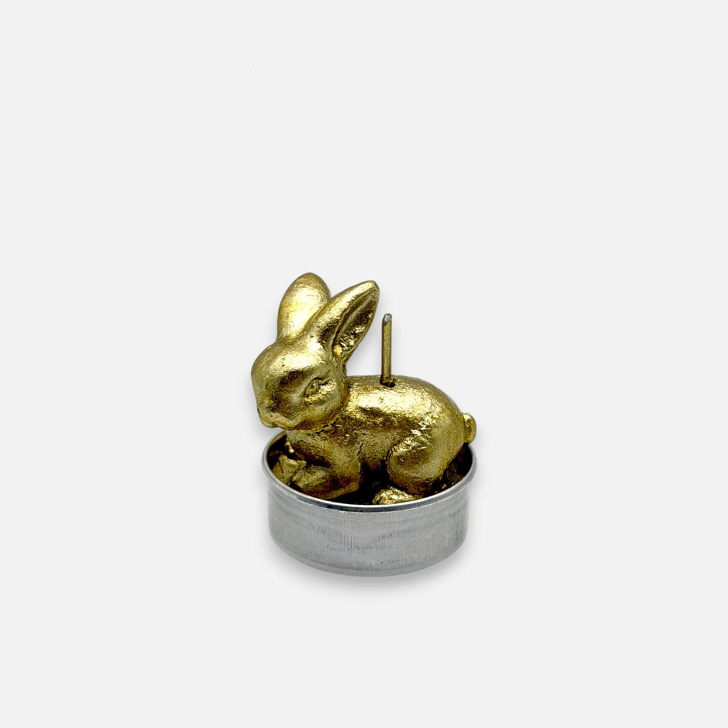 Teelichterset Rechaudkerzen Goldhasen aus Wachs Osterdeko H5.5cm Ø4cm | Ostern Kerzenlicht von HOFF Interieur