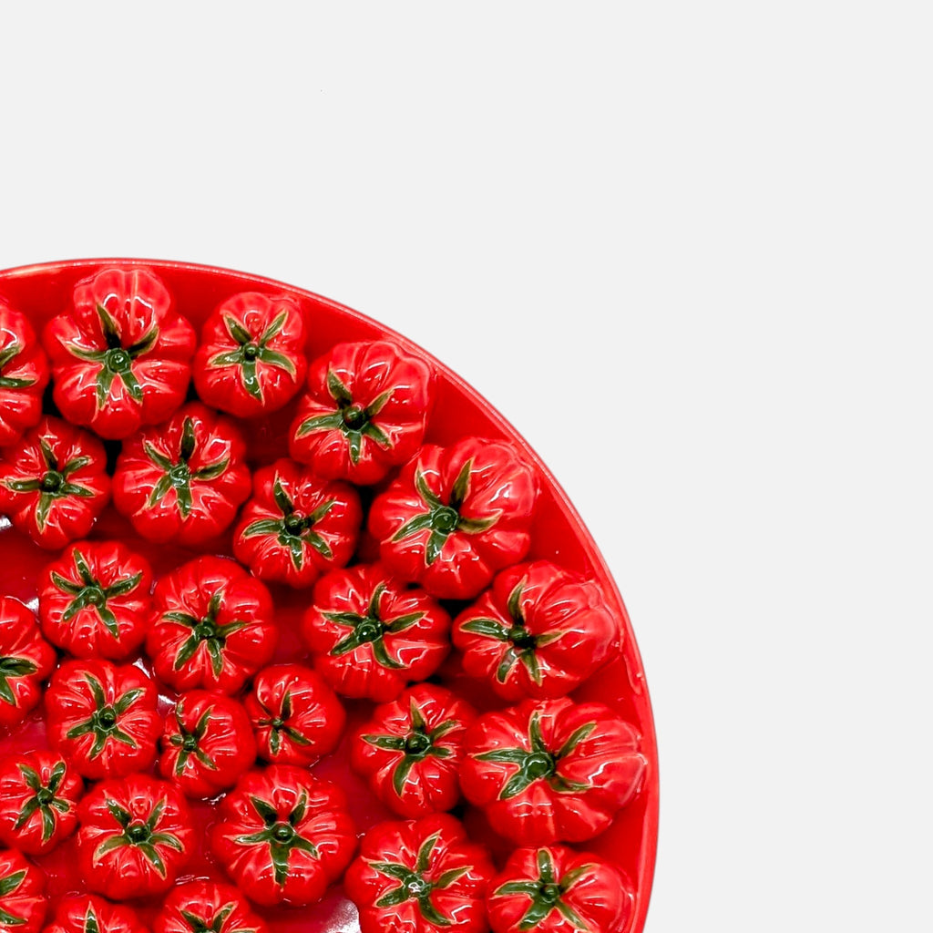 Tomatenschale, Dekoschale aus Keramik mit Tomaten Rot, Ø43cm x H 12cm Geschirr von Light & Living