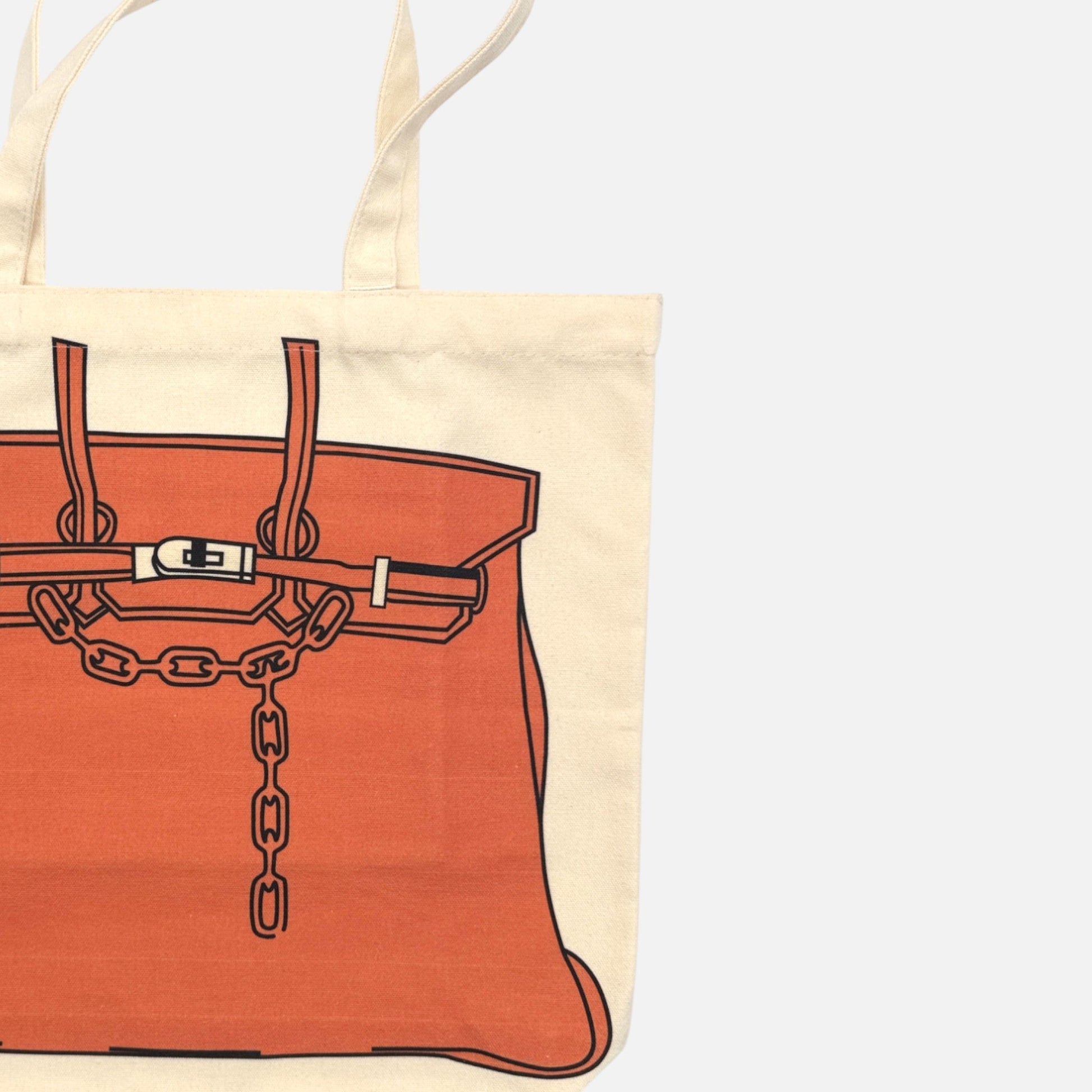 Tote Bag aus Baumwolle mit Iconic Bag - Motiv in Orange, H 39cm B 43cm, Design Bag Taschen von Kiss Couture