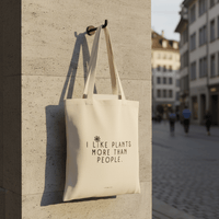 Tote Bag Baumwolle Schriftzug i like plants beige H42 B38cm