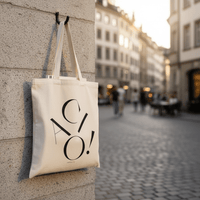 Tote Bag Baumwolle Schriftzug Ciao beige H42 B38cm