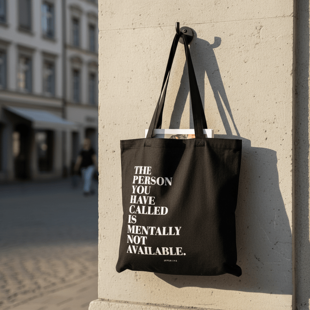 Tote Bag, Einkaufstasche aus Baumwolle schwarz mit Schriftzug 42 x 38cm | Not Available Taschen von Typealive