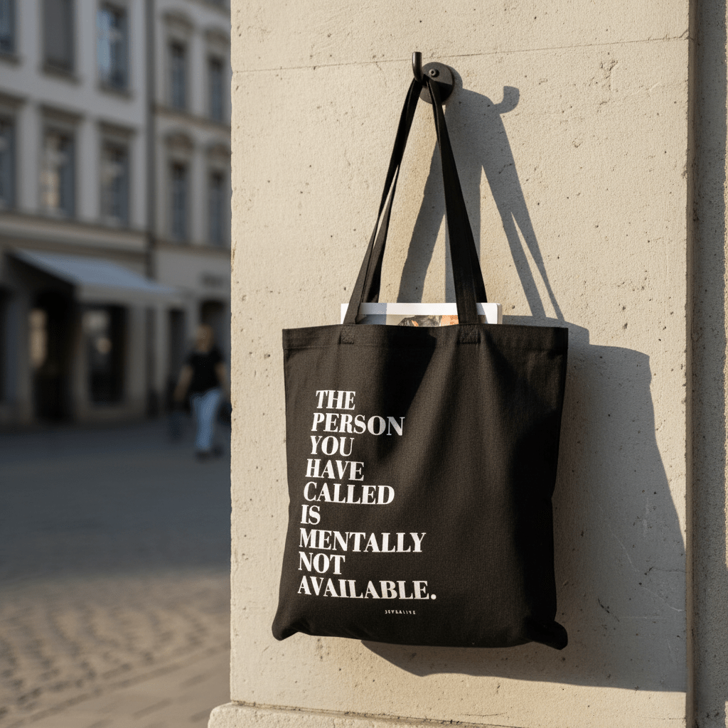 Tote Bag, Einkaufstasche aus Baumwolle schwarz mit Schriftzug 42 x 38cm | Not Available Taschen von Typealive