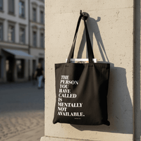 Tote Bag Baumwolle Schriftzug mentally not available schwarz H42 B38cm