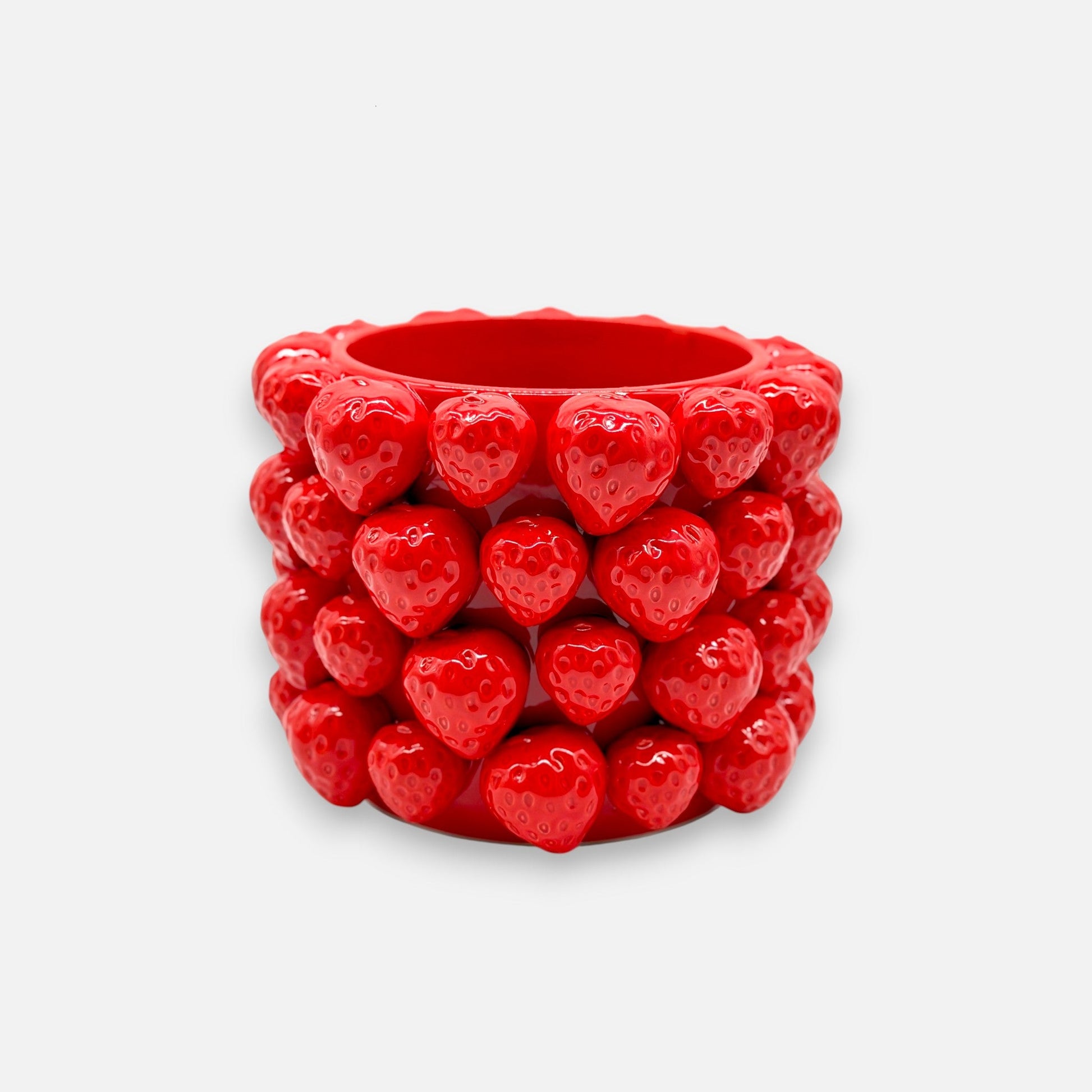 Übertopf Erdbeeren, Keramik Übertopf Erdbeer - Motiv Rot Ø25cm x H19cm Vasen von HOFF Interieur