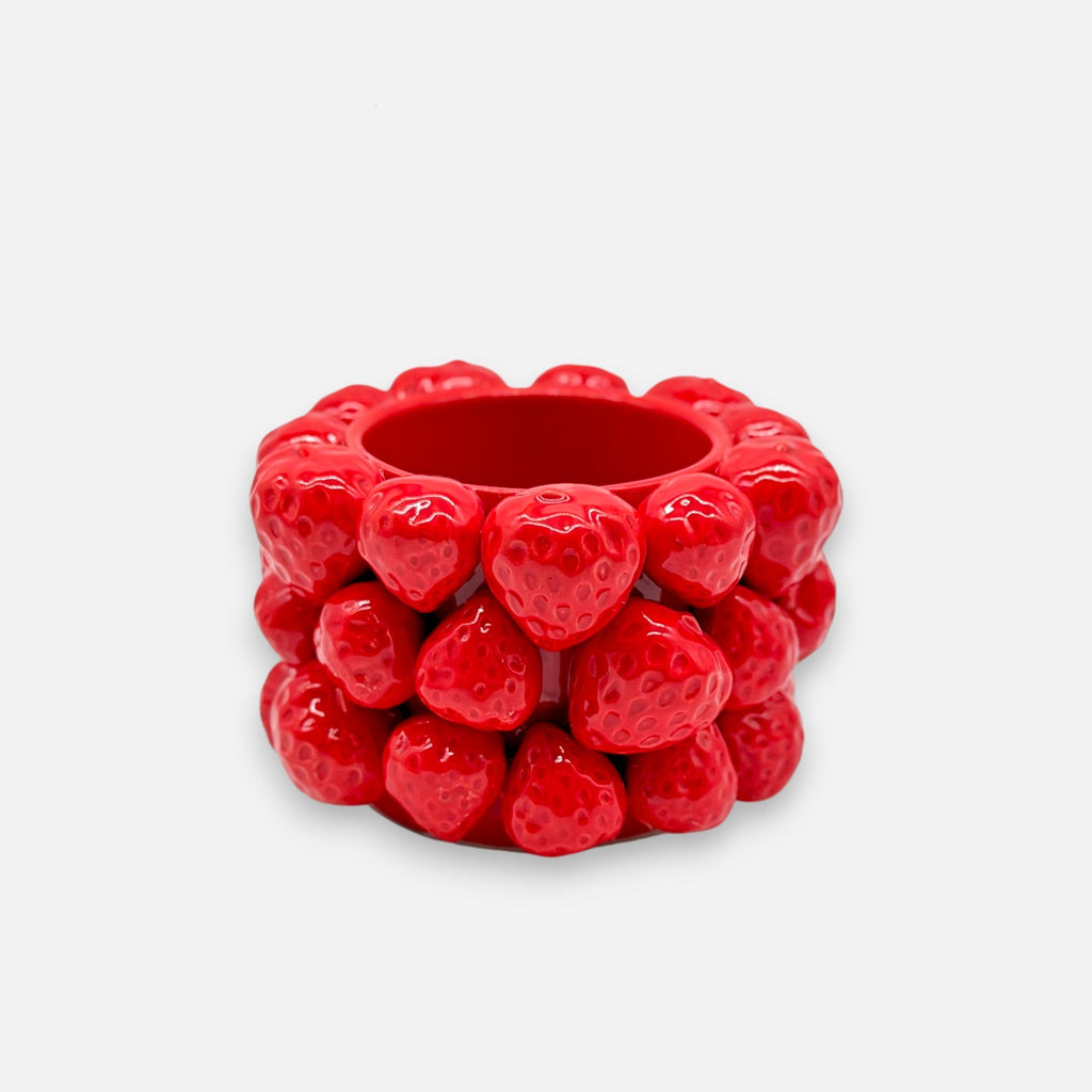 Übertopf, Keramik Übertopf Erdbeeren Rot Ø16cm x H10cm Vasen von HOFF Interieur