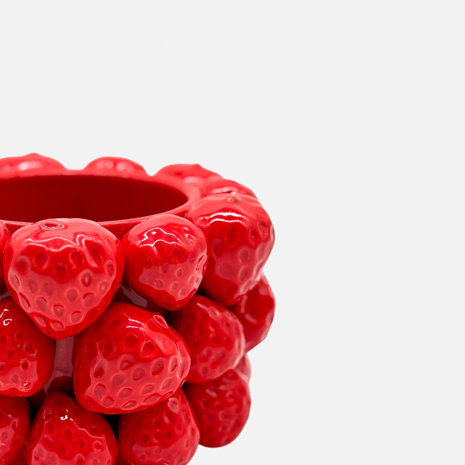 Übertopf, Keramik Übertopf Erdbeeren Rot Ø16cm x H10cm Vasen von HOFF Interieur