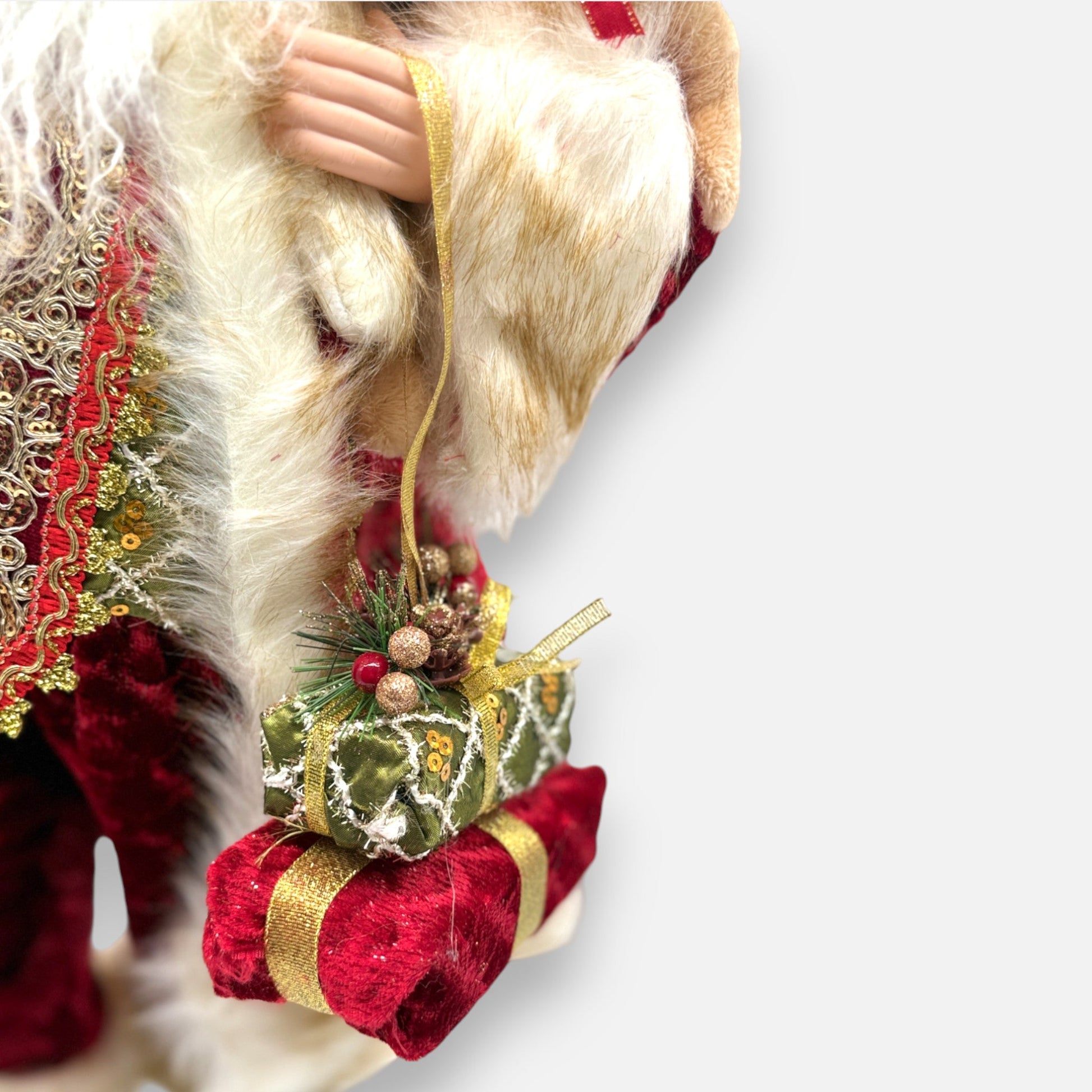 Weihnachtsmann Figur mit Teddy und Geschenksack, H 64cm, Santa Claus Weihnachten Dekoration von EDG