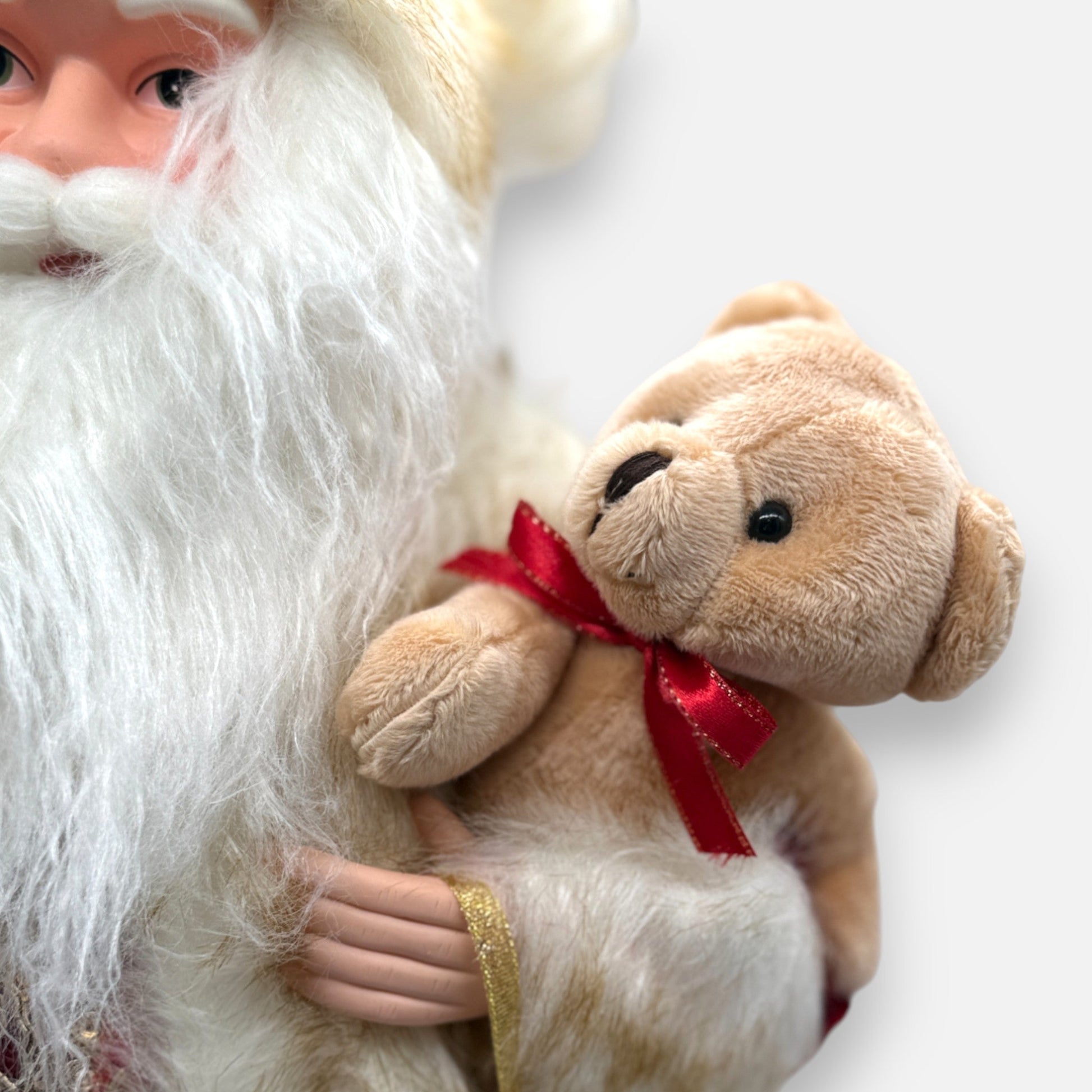 Weihnachtsmann Figur mit Teddy und Geschenksack, H 64cm, Santa Claus Weihnachten Dekoration von EDG