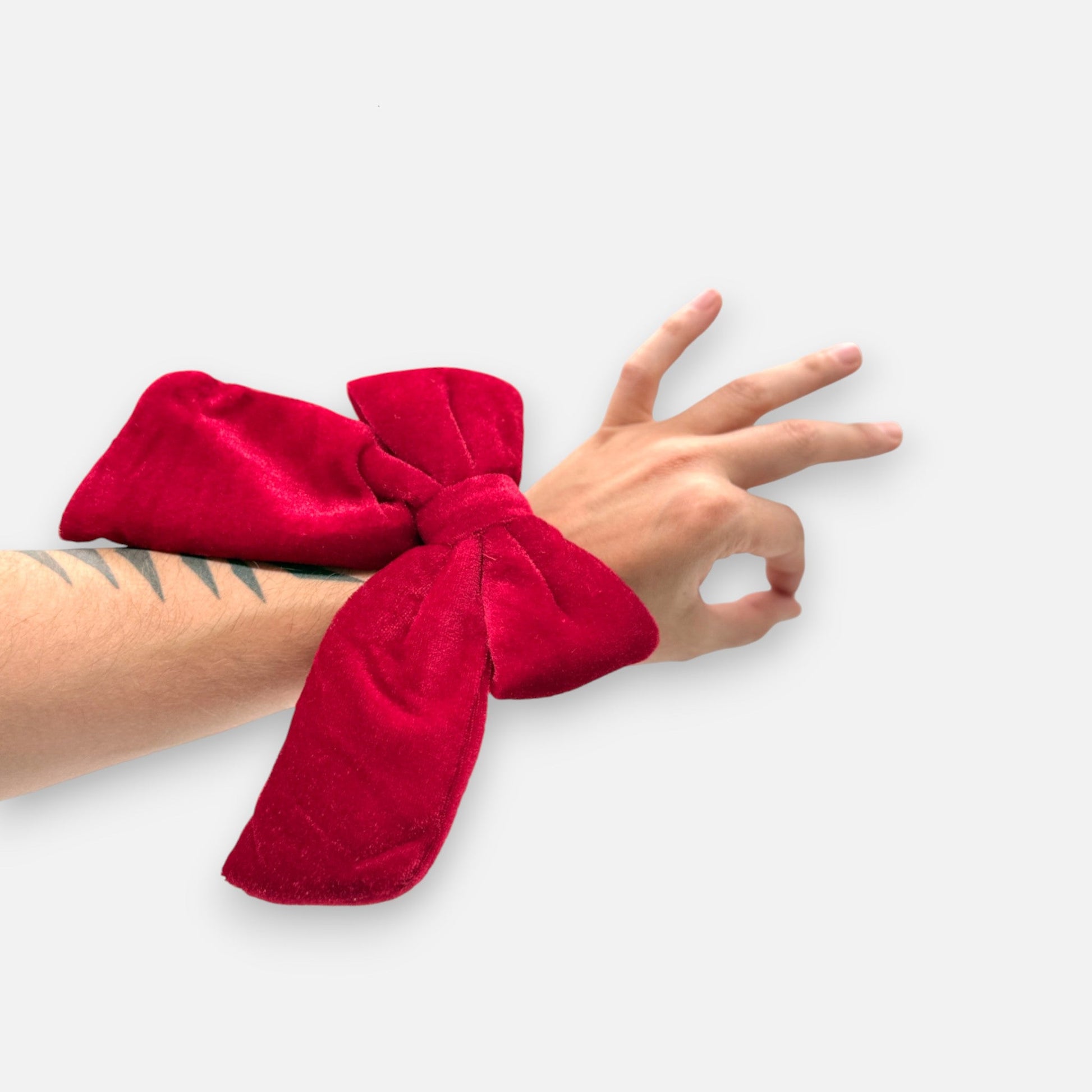 Weihnachtsschleife aus rotem Samt, H 20cm B 15cm, Deko Schleife Weihnachten Dekoration von EDG